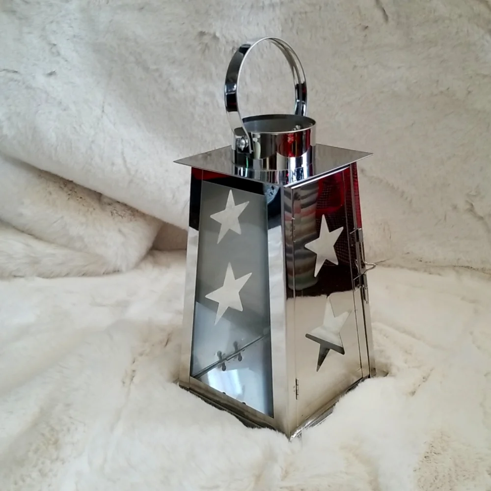 Metal Lantern 13.5 Inches Tall
